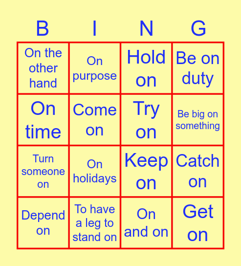 Situation 02 ON Bingo Card