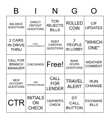 TELLER BINGO Card