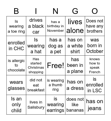 Go-Getters Fun Bing Blackout! Bingo Card