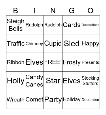 Christmas Bingo Card