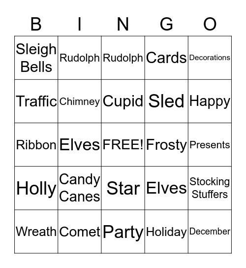 Christmas Bingo Card