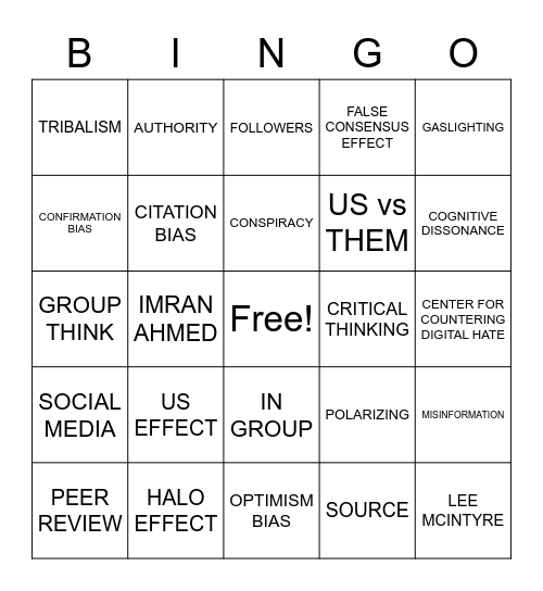 SCIENCE FOR THE WIN Bingo Card