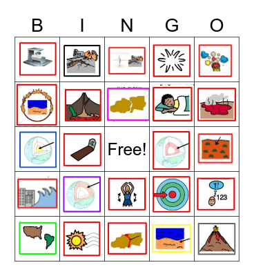 Earth's Layers and Volcanoes Bingo Card