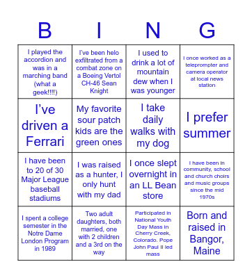 VISN 1 Prosthetics Bingo Card