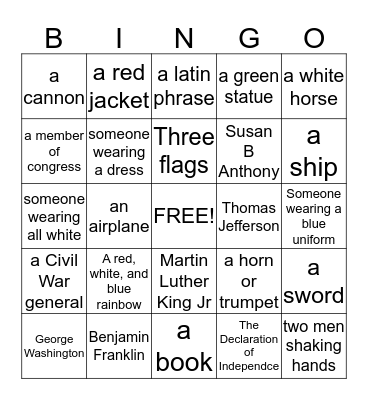 Find these people or things in the Rotunda Bingo Card
