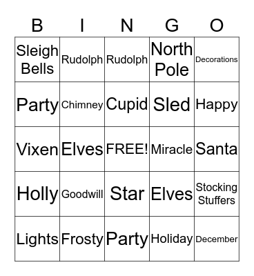 Christmas Bingo Card