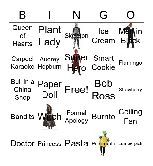 Halloween Costume Favorites Bingo Card