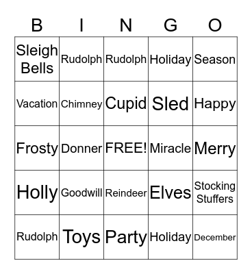 Christmas Bingo Card
