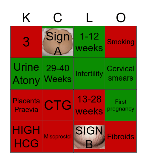 KCLObG BINGO Card