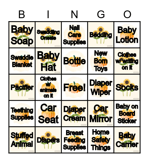 Gifting Bingo Card