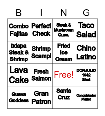 Server Bingo ! Bingo Card