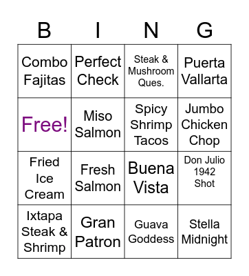 Server Bingo ! Bingo Card