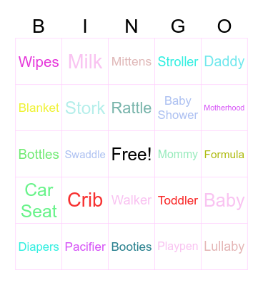 Baby Bingo Card
