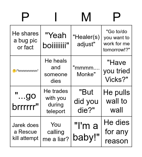 Jarek's Birthday Bingo! Bingo Card