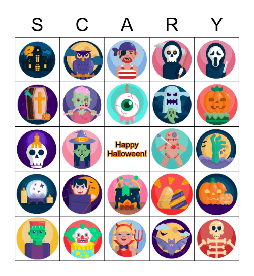 Scary Halloween Bingo Card