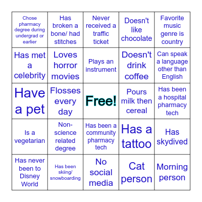 Icebreaker Bingo Card