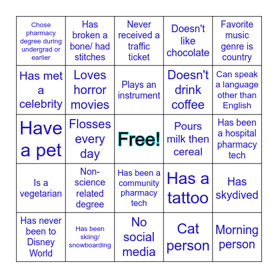 Icebreaker Bingo Card