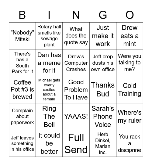 Marian Bingo Card