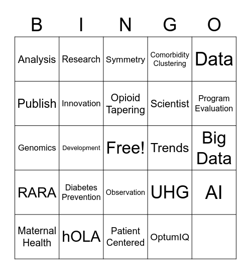 OptumLabs Bingo Card