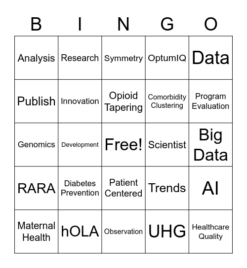 OptumLabs Bingo Card