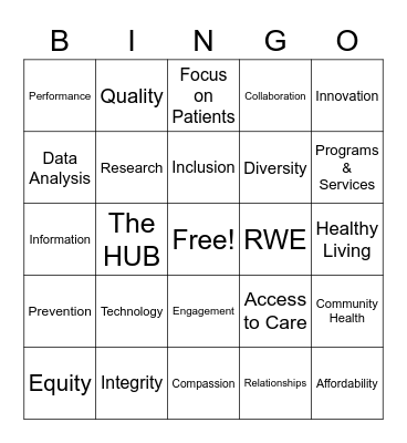 UHG Bingo Card