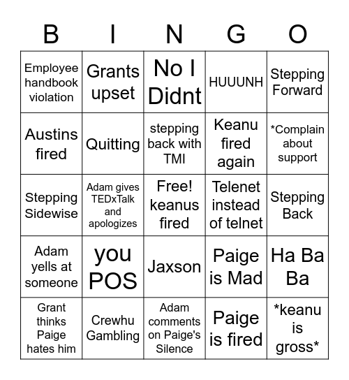 Data Bingo Card