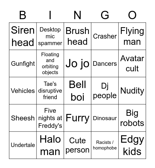 Public World Bingo Card