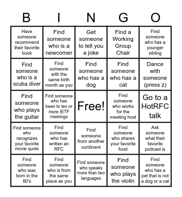 IETF Bingo Card