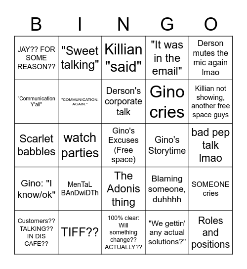 ddsfgsadzg Bingo Card