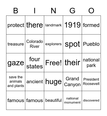 G3 U1 W5 A Natural Beauty Bingo Card