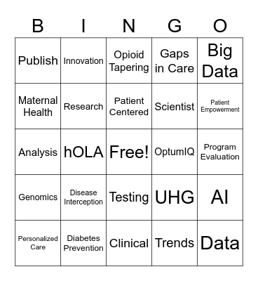 OptumLabs Bingo Card