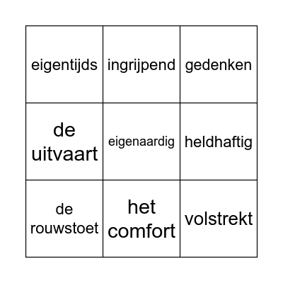 Woordenschat 701 en 715 Bingo Card
