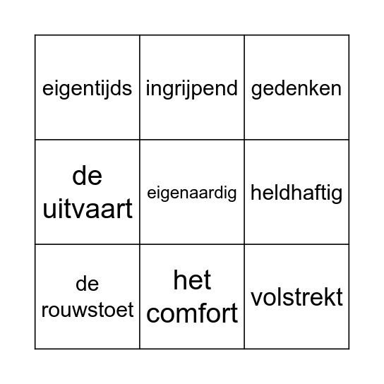 Woordenschat 701 en 715 Bingo Card