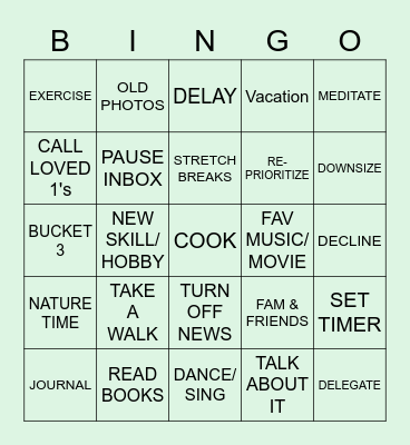 SUSTAINABILITY BINGO Card