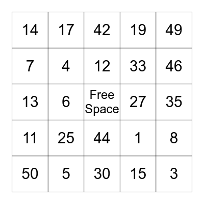 Bingo Card