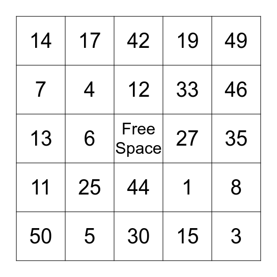 Bingo Card