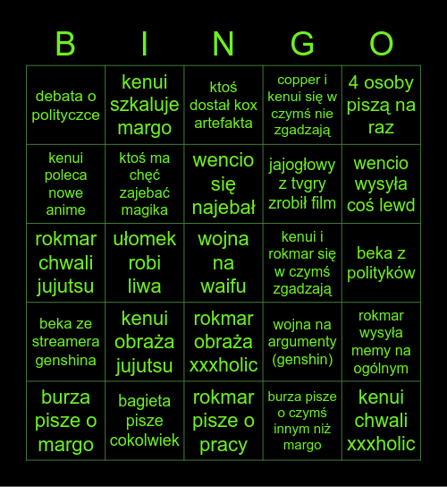 NORDMAR BINGO Card