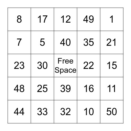 Bingo Card