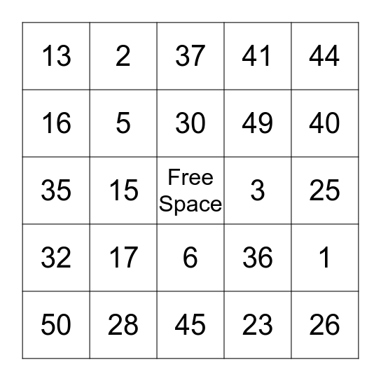 Bingo Card