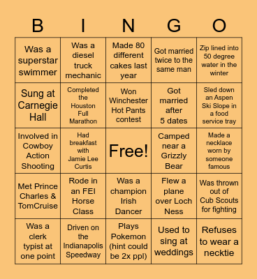 FIND SOMEONE WHO... Bingo Card