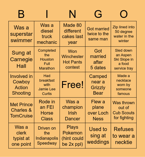FIND SOMEONE WHO... Bingo Card