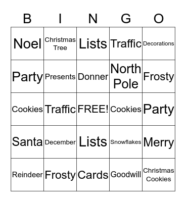 Christmas Bingo Card