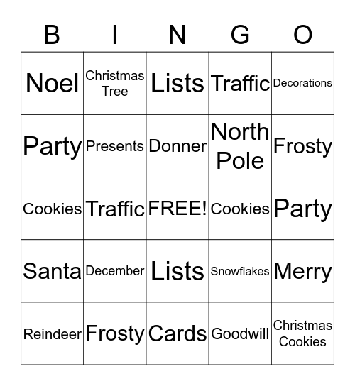 Christmas Bingo Card