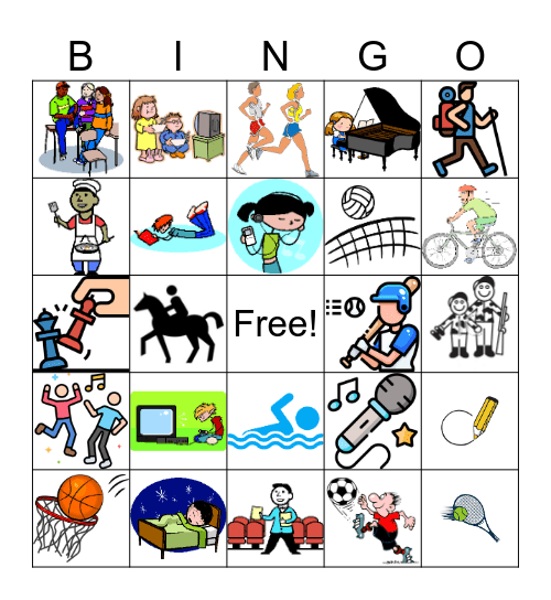 Was machst du in deiner Freizeit? Bingo Card