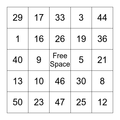 Bingo Card
