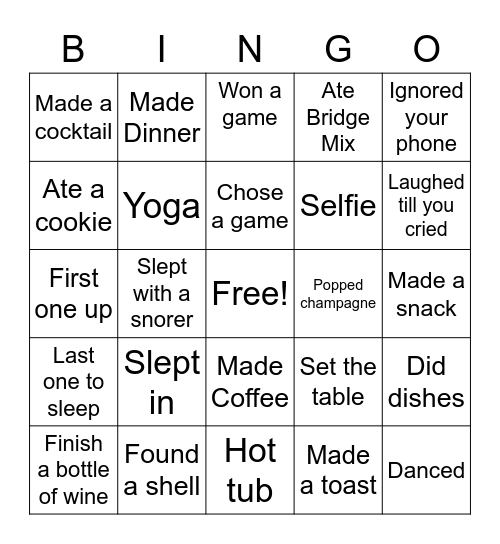 Beach Bingo Card