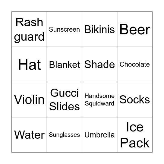 SUN SMART BINGO Card