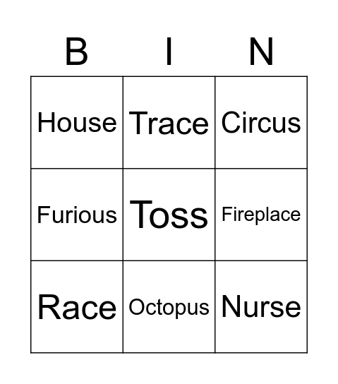 Snake Sound Bingo Card