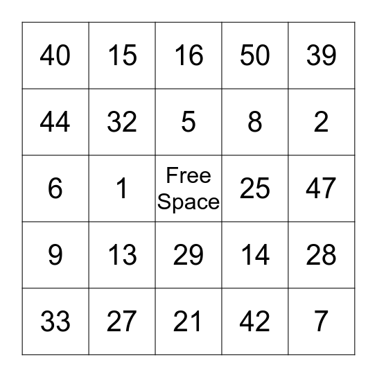 Bingo Card