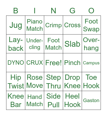 Technique Bingo Card